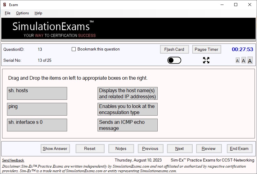 Sim-Ex™ Practice Exams for CCST Networking Download