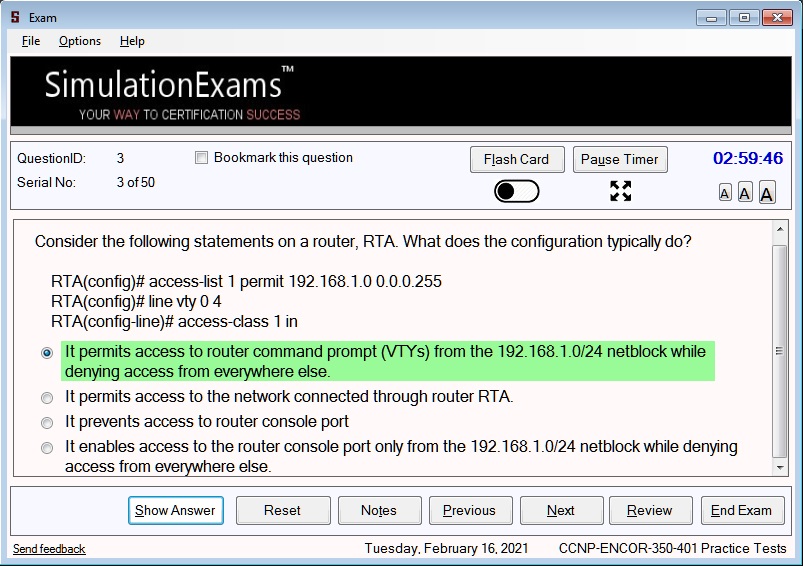 CCNP ENCOR 350-401 Practice Test Download