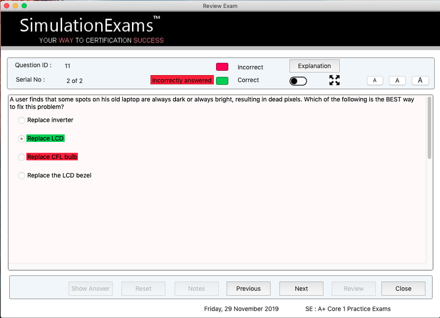 Sim-Ex™ Practice Exams MacOS App for A+ Core 1